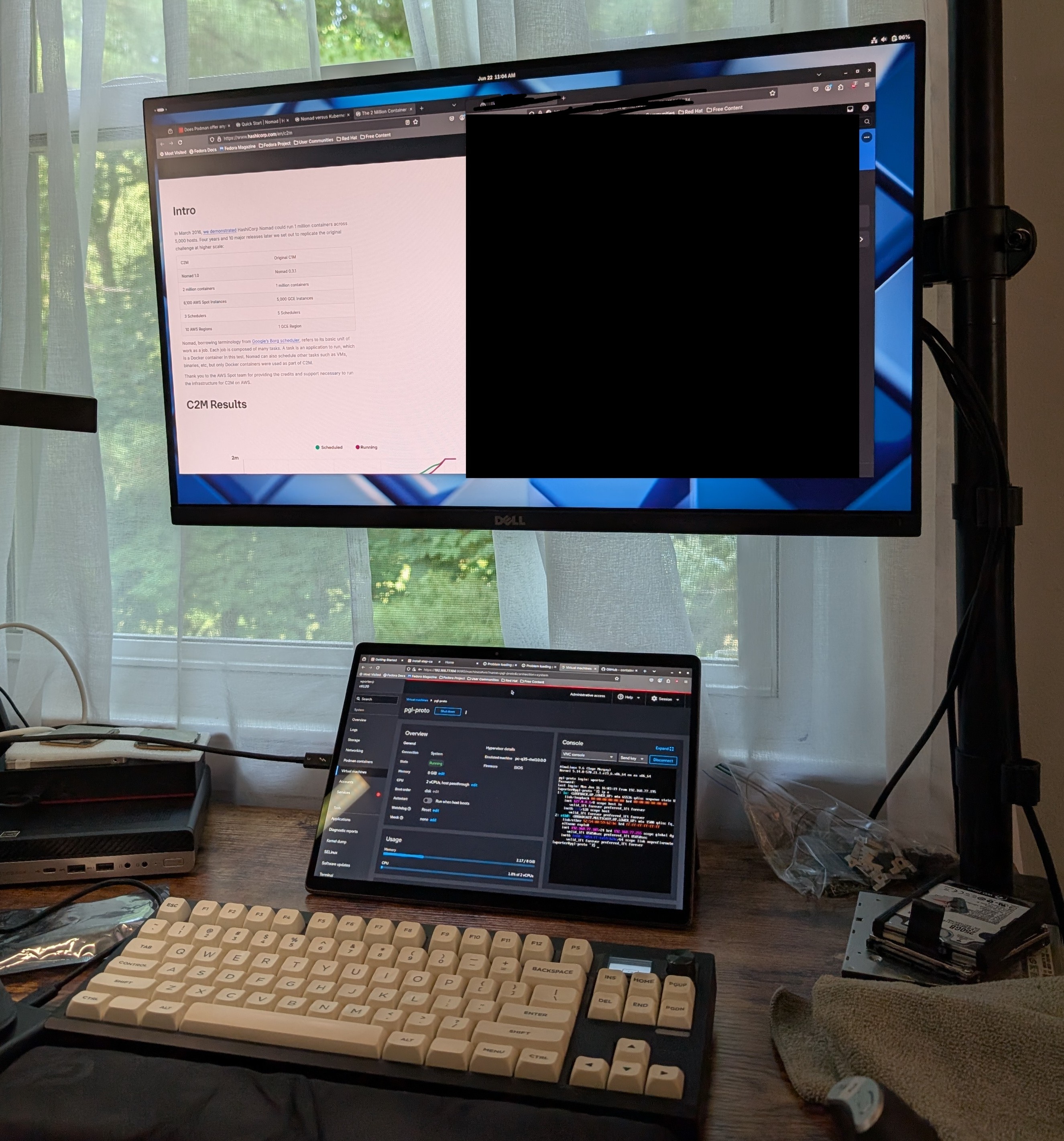 The Dell 7320 on a dock at my desk
