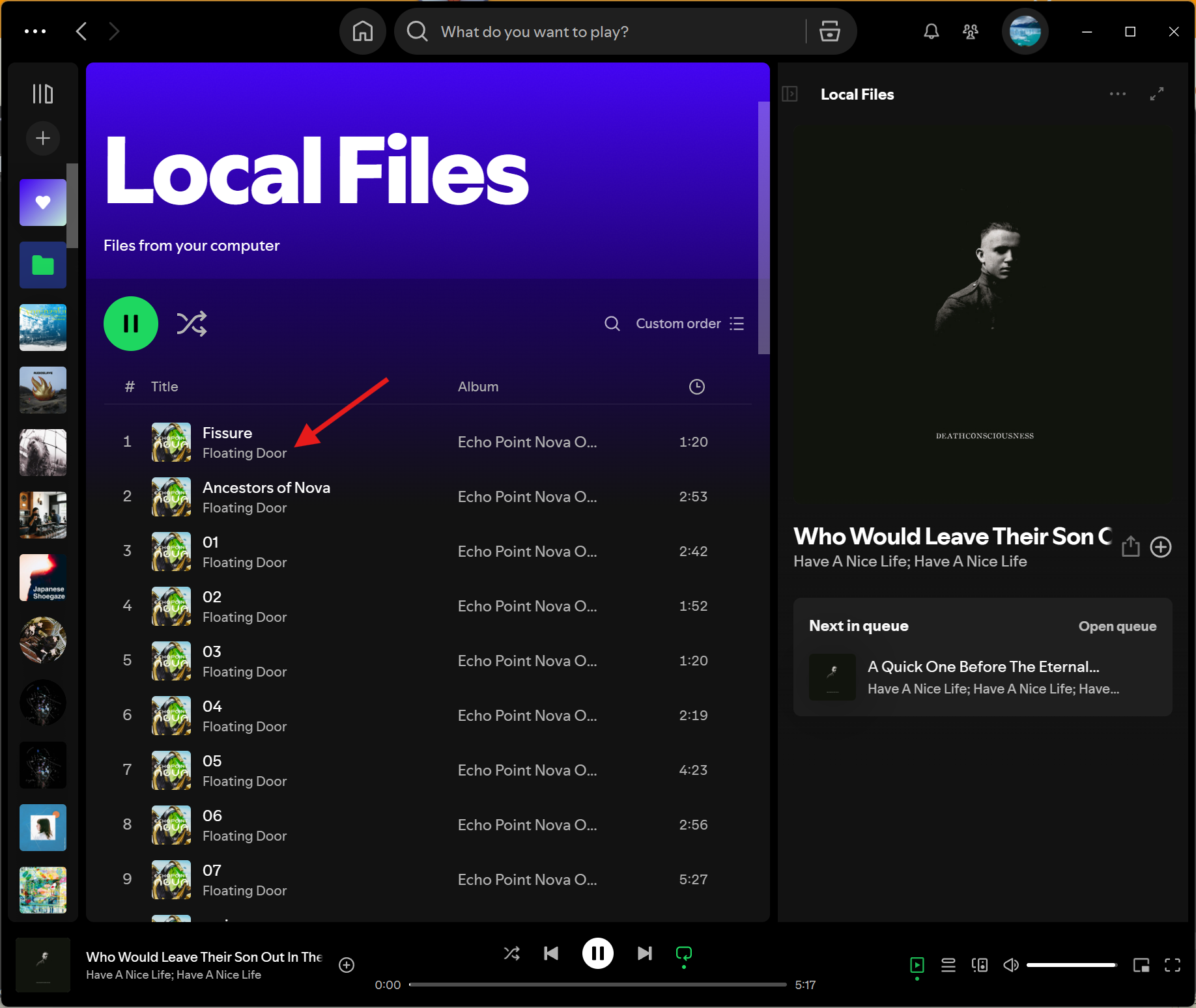 Screenshot of Spotify showing artist names that are no longer duplicated