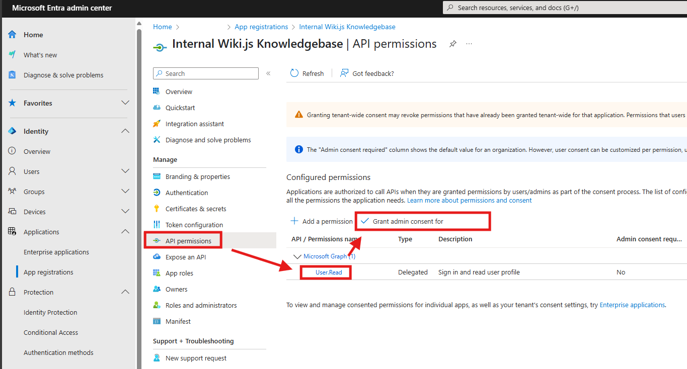 Configuring SSO to Entra ID - Grant permissions for all users in the org